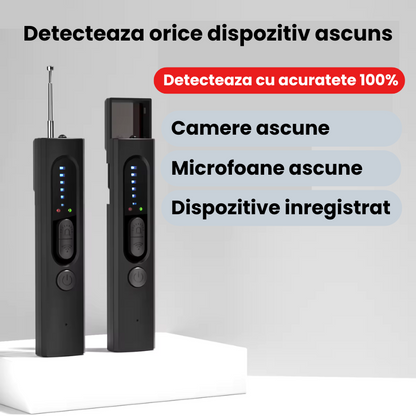 Detector Aparate Spionaj Camere ,Microfoane, Localizatoare GPS ,Reportofoane, Distanta maxima 10 m